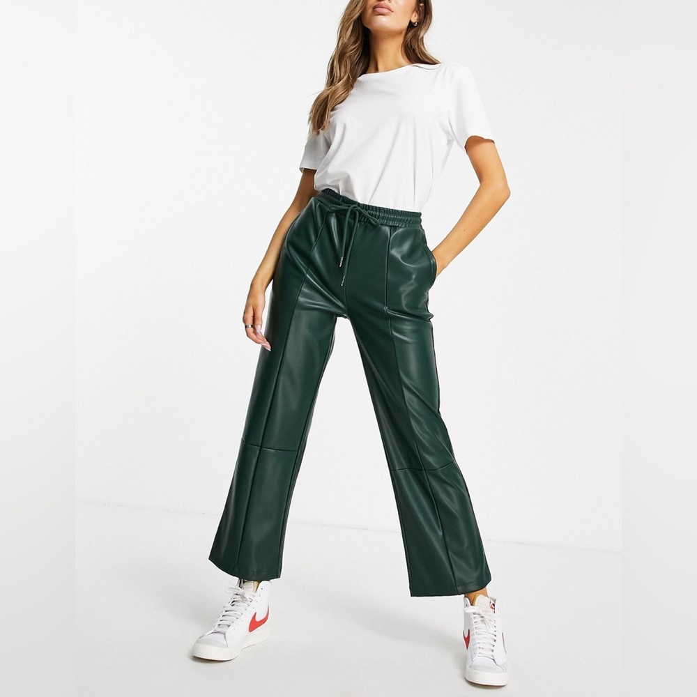 ASOS DESIGN Forest‎ Green Faux Leather Pants 🌲✨